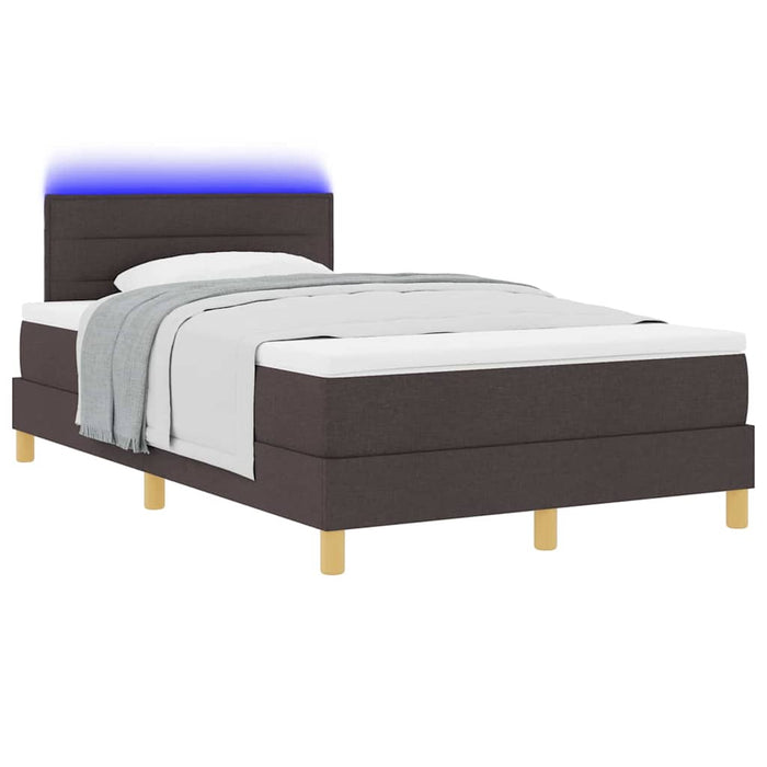 Pat cu arc LED cu benzi LED Maro închis 120 x 200 cm țesătură WALTI