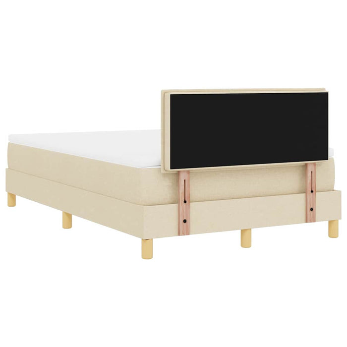 Pat cu arcuri cu saltea cu headboard Crem 120 x 200 cm țesătură - WALTI WALTI