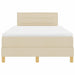 Pat cu arcuri cu saltea cu headboard Crem 120 x 200 cm țesătură - WALTI WALTI