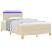 Pat cu arcuri cu saltea cu headboard Crem 120 x 200 cm țesătură - WALTI WALTI