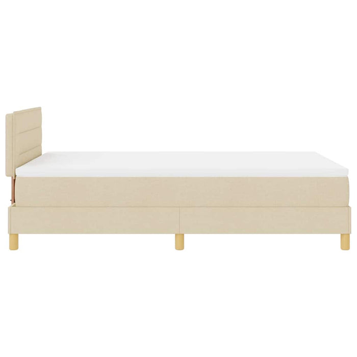 Pat cu arcuri cu saltea cu headboard Crem 120 x 200 cm țesătură - WALTI WALTI