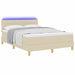 Pat cu arc LED cu saltea cu led Crem 140 x 190 cm țesătură - WALTI WALTI
