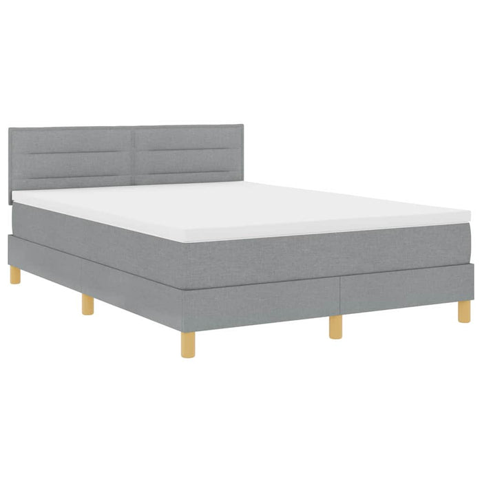 Pat cu arc LED cu saltea Gri deschis 140 x 200 cm țesătură - WALTI WALTI