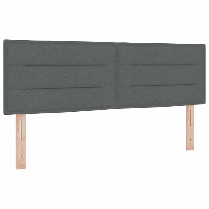 Pat cu arc LED cu saltea Gri închis 140 x 200 cm țesătură - WALTI WALTI