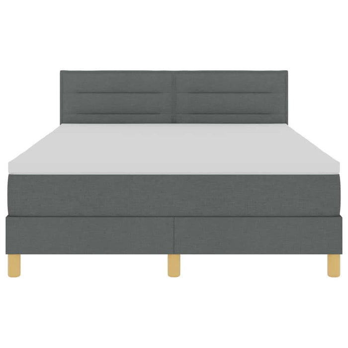 Pat cu arc LED cu saltea Gri închis 140 x 200 cm țesătură - WALTI WALTI