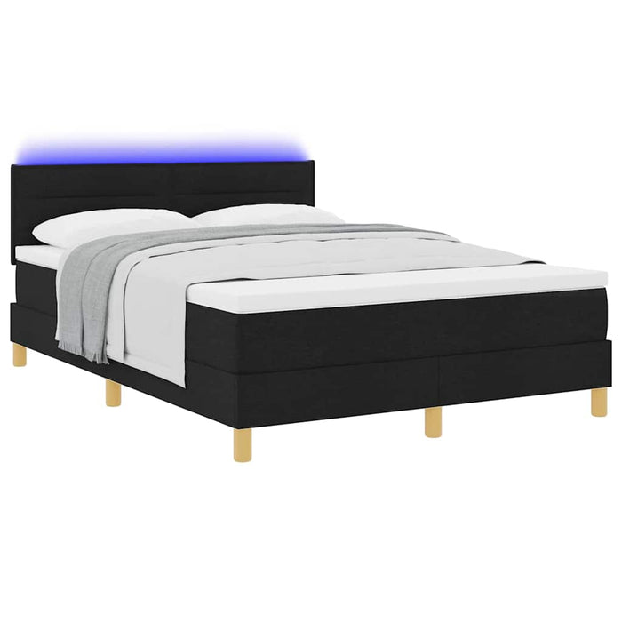 Pat cu arc LED cu saltea cu led Negru 160 x 200 cm țesătură - WALTI WALTI