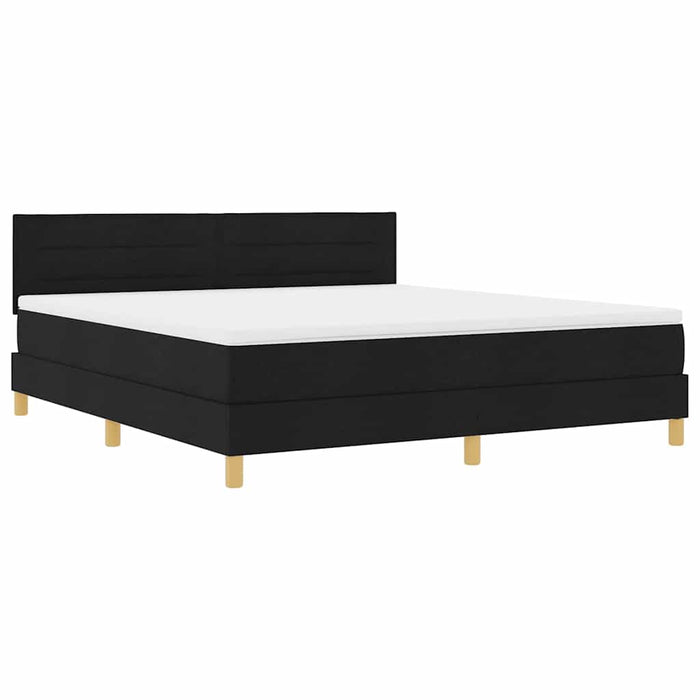 Pat cu arc LED cu saltea cu led Negru 180 x 200 cm țesătură - WALTI WALTI