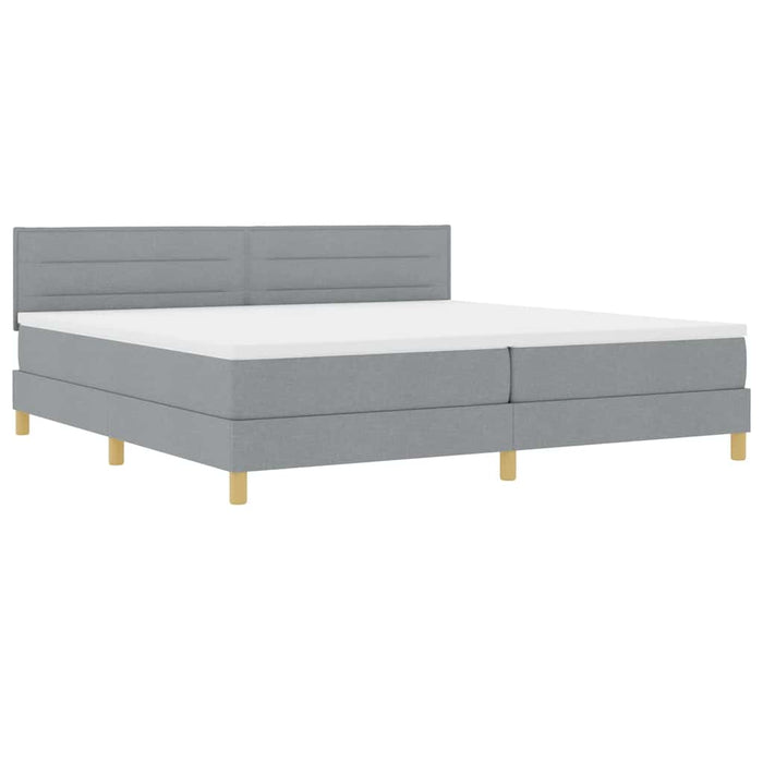 Pat cu arc LED cu saltea Gri deschis 200 x 200 cm țesătură - WALTI WALTI