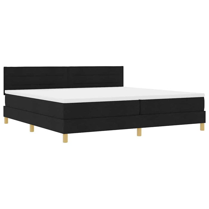 Pat cu arcuri cu saltea Negru 200 x 200 cm țesătură - WALTI WALTI