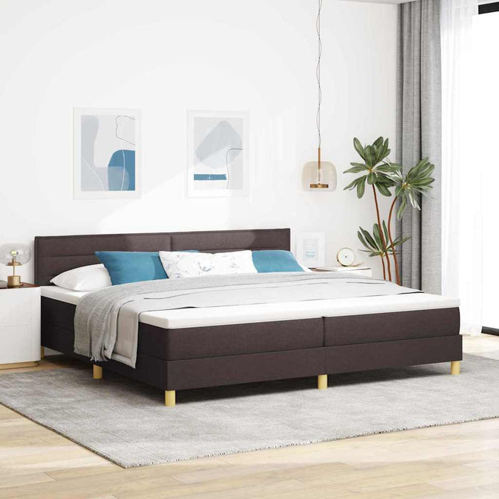 Pat cu arc LED cu saltea Maro închis 200 x 200 cm țesătură - WALTI WALTI