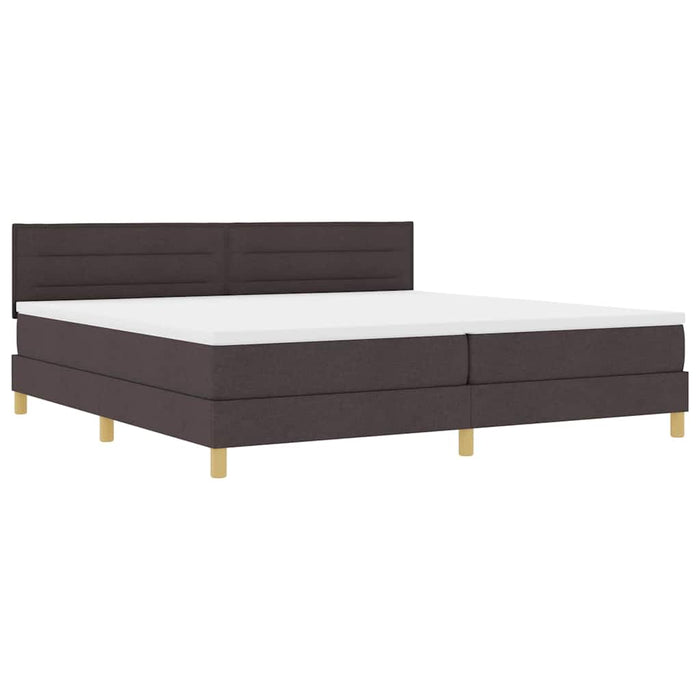 Pat cu arc LED cu saltea Maro închis 200 x 200 cm țesătură - WALTI WALTI