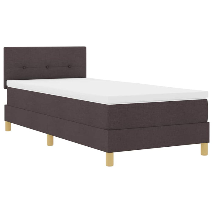 Pat cu arcuri cu saltea Maro închis 80 x 200 cm țesătură - WALTI WALTI