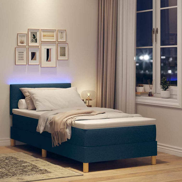 Pat cu arc LED cu pernă albastru 80 x 200 cm țesătură WALTI