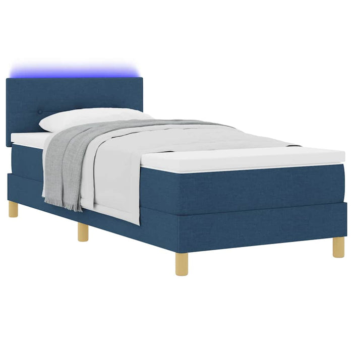Pat cu arc LED cu pernă albastru 80 x 200 cm țesătură WALTI