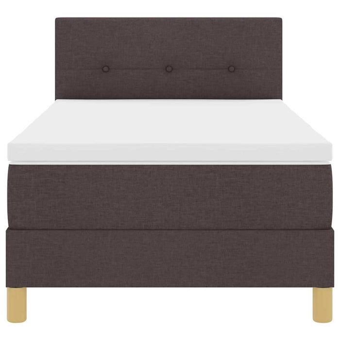 Pat cu arcuri cu saltea Maro închis 90 x 190 cm țesătură - WALTI WALTI