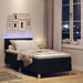 Pat cu arcuri cu saltea cu headboard Negru 90 x 200 cm țesătură - WALTI WALTI