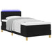 Pat cu arcuri cu saltea cu headboard Negru 90 x 200 cm țesătură - WALTI WALTI