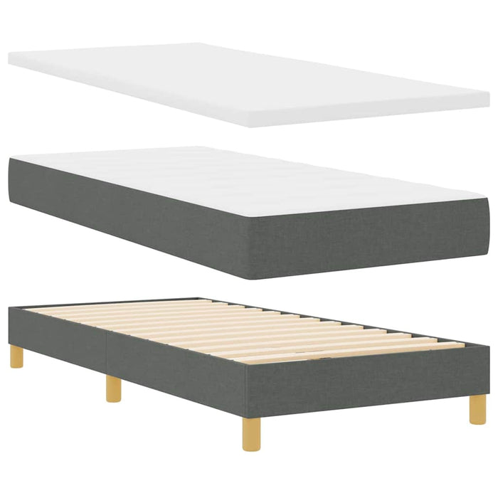 Pat cu arc LED cu pernă Gri închis 100 x 200 cm țesătură WALTI