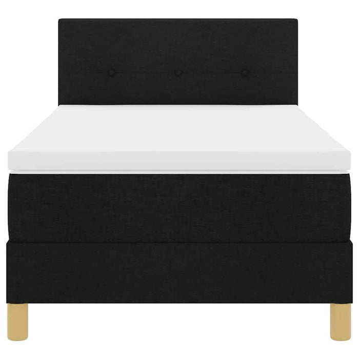 Pat cu arcuri cu saltea Negru 100 x 200 cm țesătură - WALTI WALTI