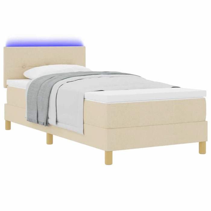 Pat cu arc LED cu benzi LED Crem 100 x 200 cm țesătură WALTI