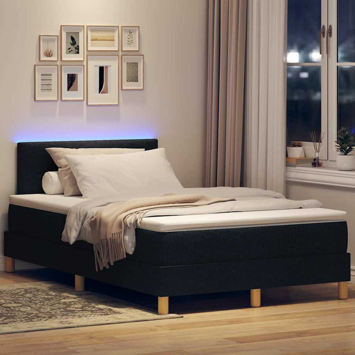 Pat cu arc LED cu saltea cu led Negru 120 x 190 cm țesătură - WALTI WALTI