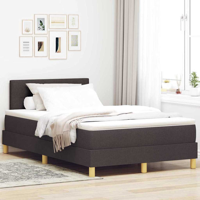 Pat cu arcuri cu saltea Maro închis 120 x 190 cm țesătură - WALTI WALTI