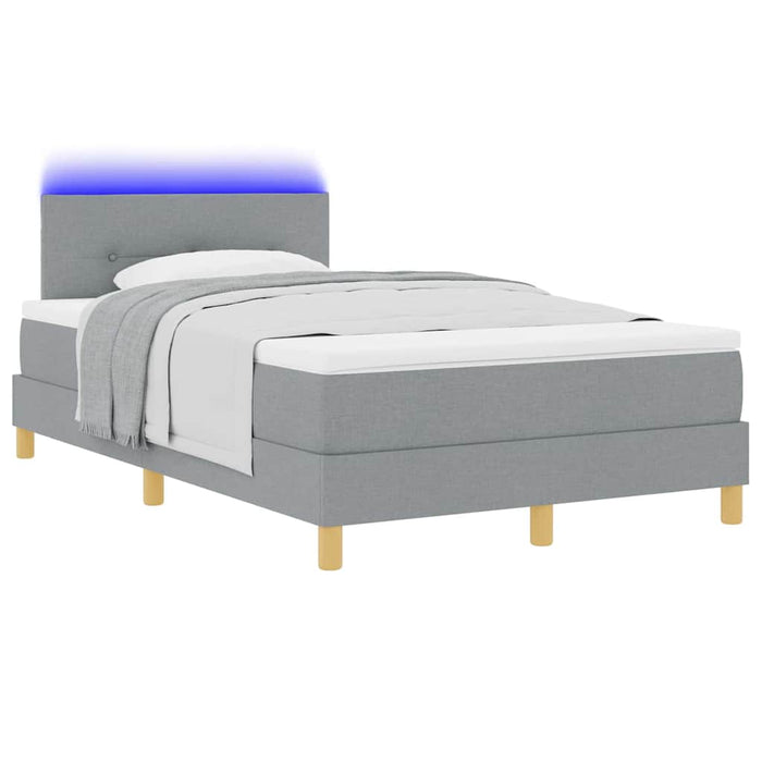 Pat cu arc LED cu benzi LED Gri deschis 120 x 200 cm țesătură - WALTI WALTI