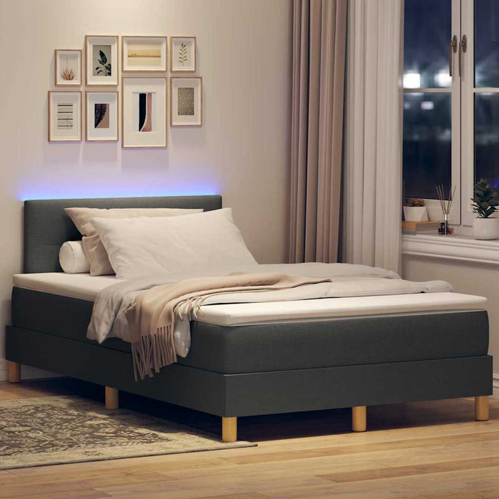 Pat cu arc LED cu benzi LED Gri închis 120 x 200 cm țesătură WALTI