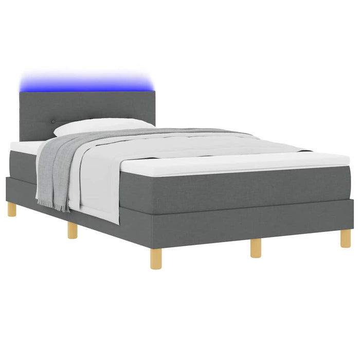 Pat cu arc LED cu benzi LED Gri închis 120 x 200 cm țesătură WALTI