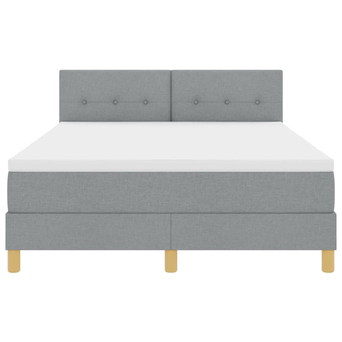 Pat cu arc LED cu saltea Gri deschis 140 x 190 cm țesătură - WALTI WALTI