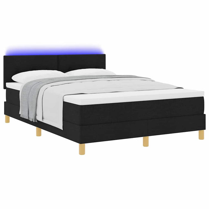 Pat cu arc LED cu benzi LED Negru 140 x 190 cm țesătură - WALTI WALTI