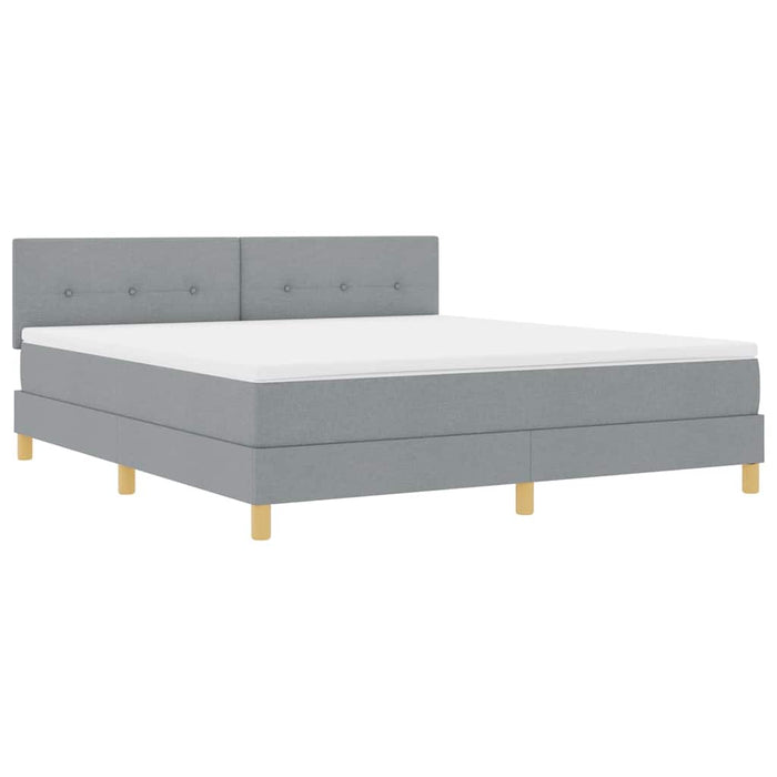 Pat cu arc LED cu saltea Gri deschis 180 x 200 cm țesătură - WALTI WALTI