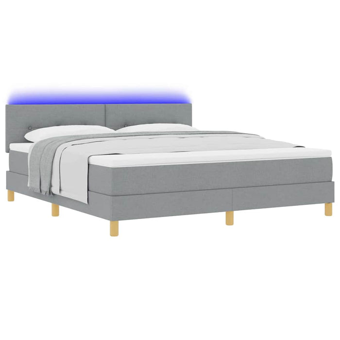 Pat cu arc LED cu saltea Gri deschis 180 x 200 cm țesătură - WALTI WALTI