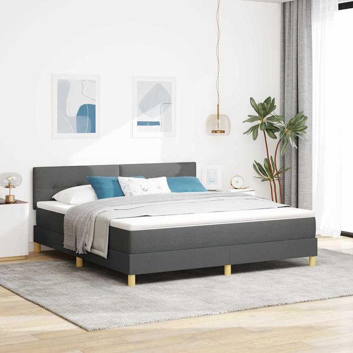 Pat cu arc LED cu benzi LED Gri închis 180 x 200 cm țesătură WALTI