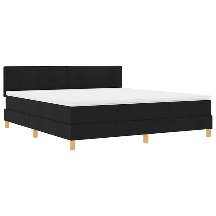 Pat cu arc LED cu saltea cu led Negru 180 x 200 cm țesătură - WALTI WALTI