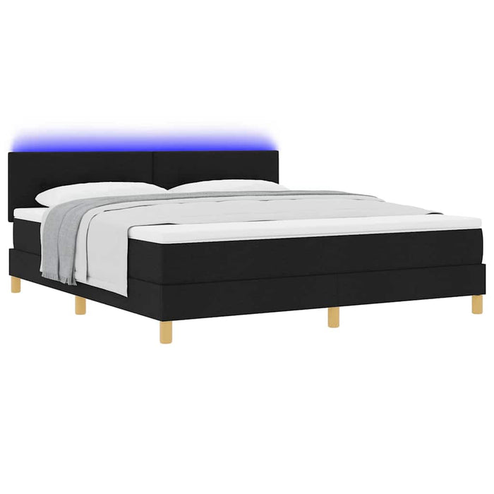 Pat cu arc LED cu saltea cu led Negru 180 x 200 cm țesătură - WALTI WALTI