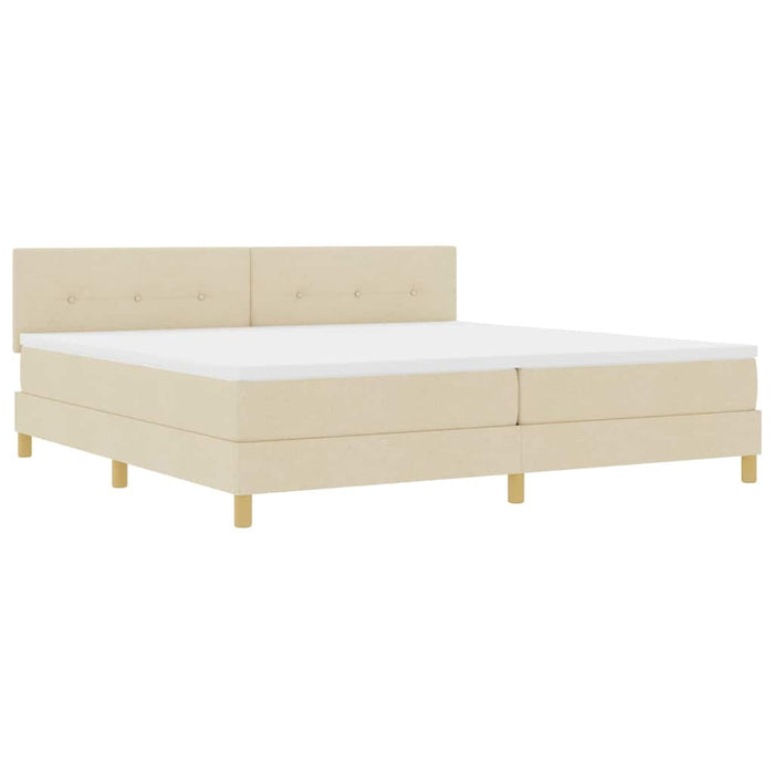 Pat cu arc LED cu saltea Crem 200 x 200 cm țesătură - WALTI WALTI