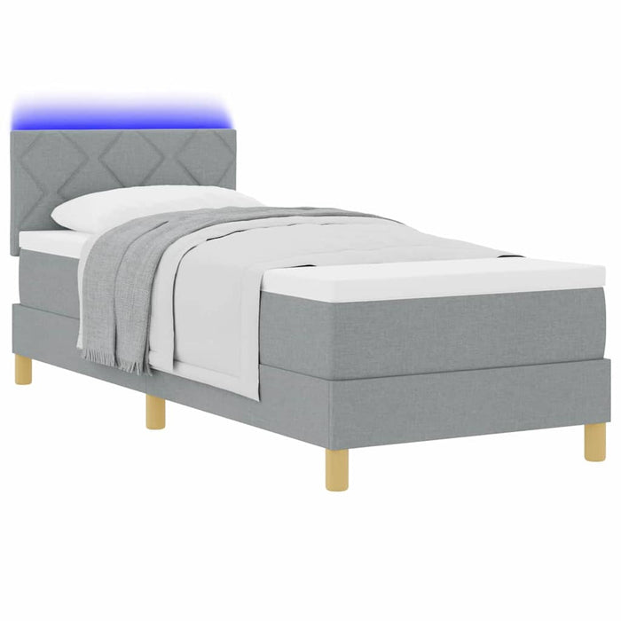 Pat cu arcuri cu saltea Gri deschis 80 x 200 cm țesătură - WALTI WALTI