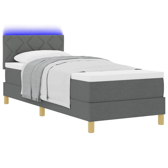 Pat cu arc LED cu saltea cu led Gri închis 80 x 200 cm țesătură - WALTI WALTI