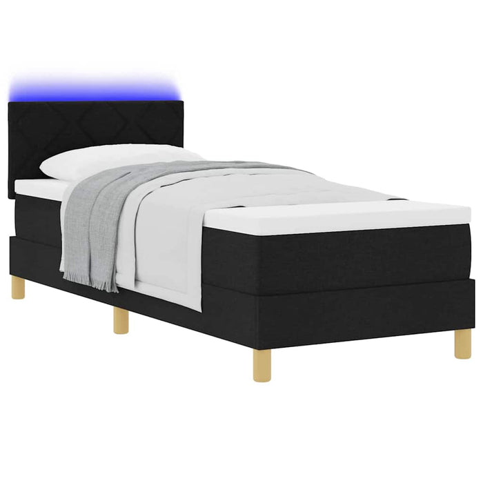 Pat cu arc LED cu saltea cu led Negru 80 x 200 cm țesătură - WALTI WALTI