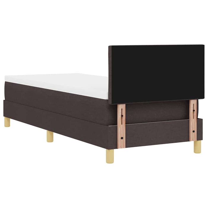 Pat cu arcuri cu saltea Maro închis 80 x 200 cm țesătură - WALTI WALTI