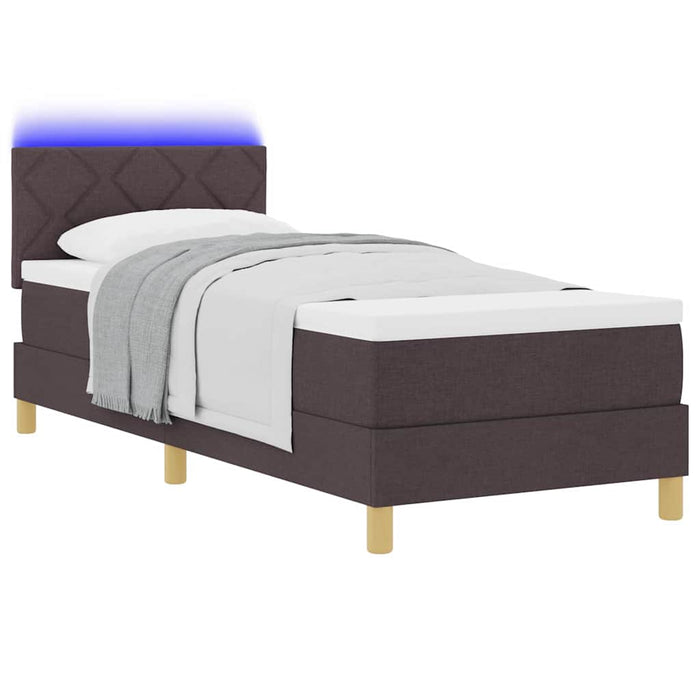 Pat cu arcuri cu saltea Maro închis 80 x 200 cm țesătură - WALTI WALTI