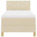 Pat cu arcuri cu saltea cu headboard Crem 80 x 200 cm țesătură - WALTI WALTI