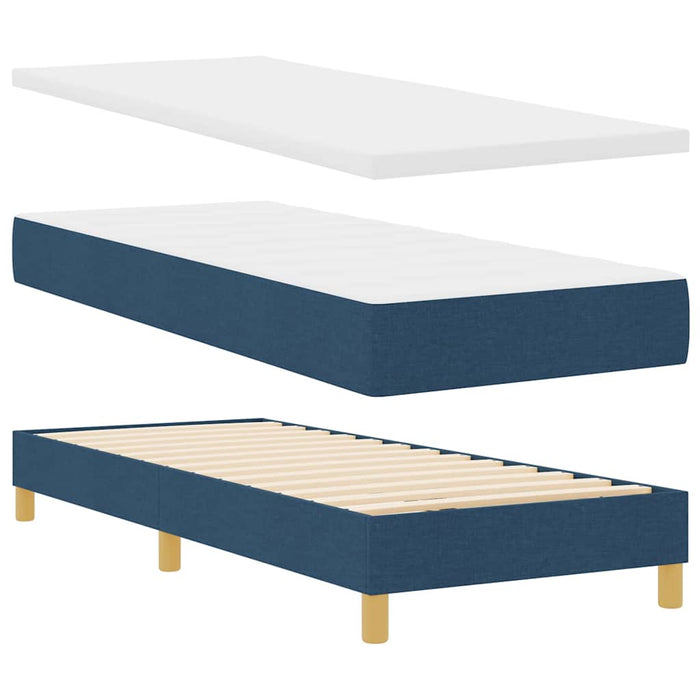 Pat cu arcuri cu saltea albastru 80 x 200 cm țesătură - WALTI WALTI