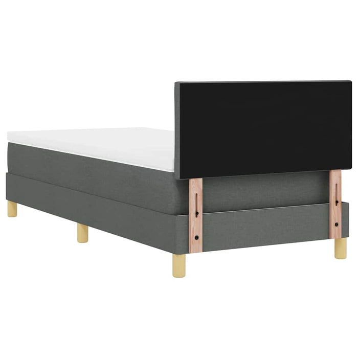 Pat cu arcuri cu saltea Gri închis 90 x 190 cm țesătură - WALTI WALTI