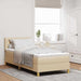 Pat cu arcuri cu saltea cu headboard Crem 90 x 190 cm țesătură - WALTI WALTI