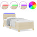 Pat cu arcuri cu saltea cu headboard Crem 90 x 190 cm țesătură - WALTI WALTI
