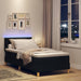 Pat cu arcuri cu saltea cu headboard Negru 90 x 200 cm țesătură - WALTI WALTI