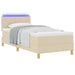 Pat cu arcuri cu saltea cu headboard Crem 90 x 200 cm țesătură - WALTI WALTI