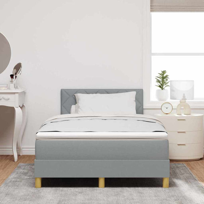 Pat cu arc LED cu benzi LED Gri deschis 120 x 190 cm țesătură WALTI